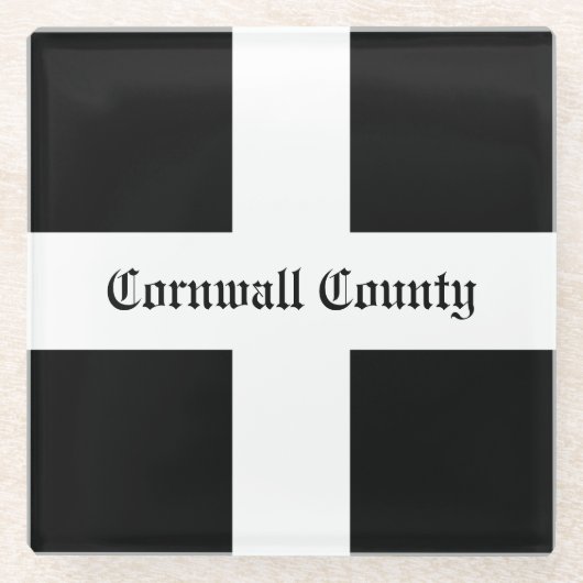 Cornwall Landkreis Flag Glasuntersetzer (Vorderseite)
