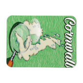 Cornwall Map Vintage Reiseplakat Magnet (Horizontal)