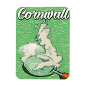 Cornwall Map Vintage Reiseplakat Magnet (Vertikal)