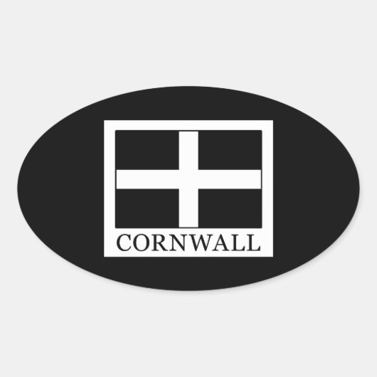 Cornwall Ovaler Aufkleber (Vorderseite)