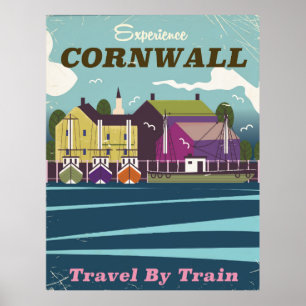 Cornwall Retro alten Urlaub Poster. Poster
