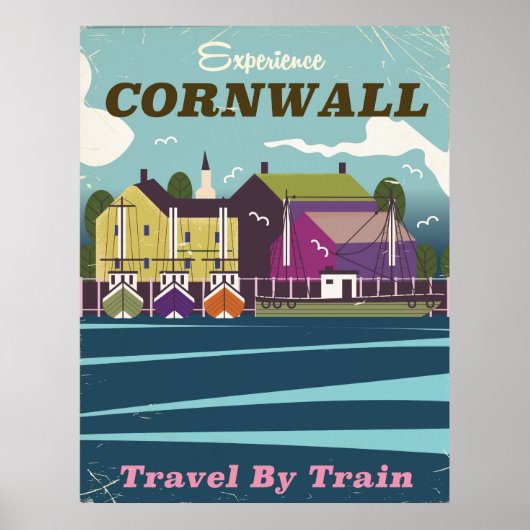 Cornwall Retro alten Urlaub Poster. Poster (Vorne)
