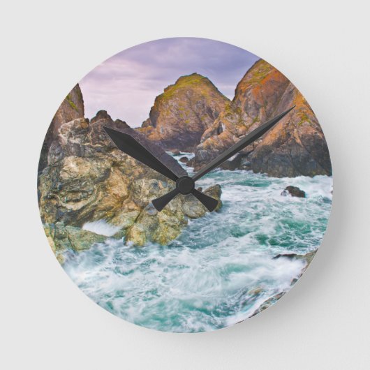 Cornwall Rocks Runde Wanduhr (Vorderseite)