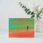 Cornwall Surfer Postkarte (Stehend Vorderseite)