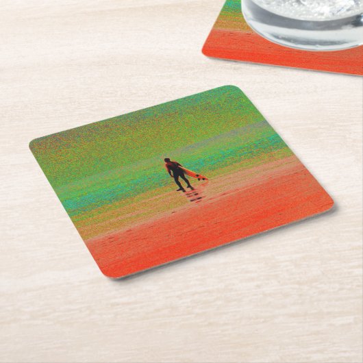 Cornwall Surfer Rechteckiger Pappuntersetzer (angewinkelt)