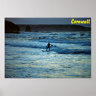 Cornwall Surfing Poster