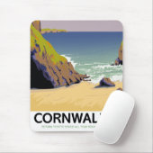 Cornwall Vintages Reiseplakat. Mousepad (Mit Mouse)