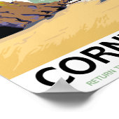 Cornwall Vintages Reiseplakat. Poster (Ecke)