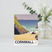 Cornwall Vintages Reiseplakat. Postkarte (Stehend Vorderseite)