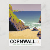 Cornwall Vintages Reiseplakat. Postkarte (Vorderseite)