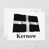 Cornwall Wave Flag mit Name in Cornish Postkarte (Vorne/Hinten)