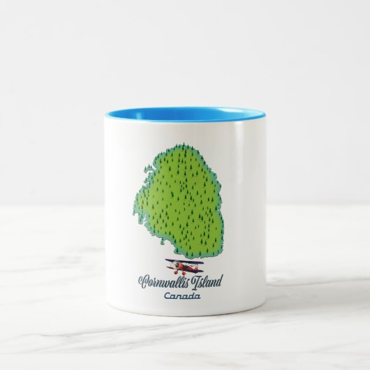 Cornwallis Island, Kanada Reiseplan Zweifarbige Tasse (Mittel)