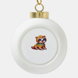 Corny Cuteness Halloween ist die süßeste Sloth-Übe Keramik Kugel-Ornament
