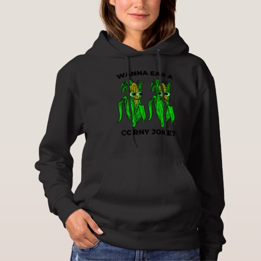 Corny Joke Meme Ear Mais Pun Graphic Hoodie (Vorderseite)