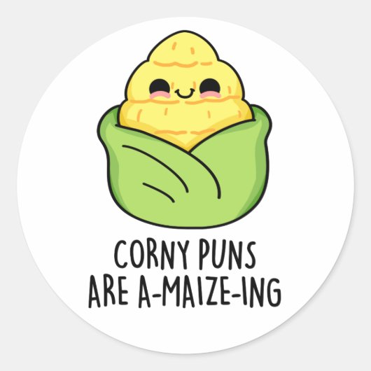 Corny Puns sind ein Mais-feiner Maispun Runder Aufkleber (Vorderseite)