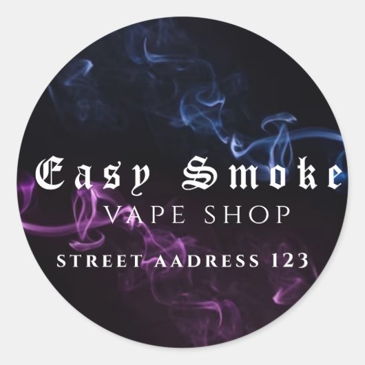 Corolful Smoke Vape Shop Klassischer Rundaufkleber Runder Aufkleber (Vorderseite)