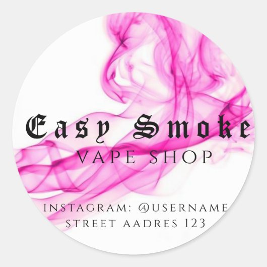 Corolful Smoke Vape Shop Klassischer Rundaufkleber Runder Aufkleber (Vorderseite)