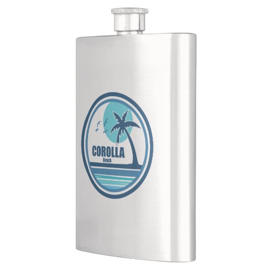 Corolla Beach North Carolina Palm Tree Birds Flachmann (Links)