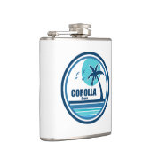 Corolla Beach North Carolina Palm Tree Birds Flachmann (Rechts)