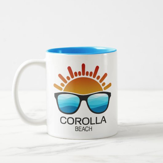 Corolla Beach North Carolina Sonnenbrille Zweifarbige Tasse (Links)