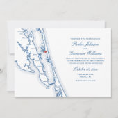 Corolla NC All-in-One QR-Code-RSVP Blaue Hochzeit Einladung (Vorderseite)