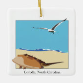 Corolla NC Horsehoe Crab Sea Gull Beach Keramikornament (Vorderseite)