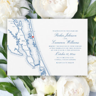 Corolla NC Karte Elegante Navyblaue Hochzeit