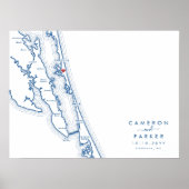 Corolla NC Wedding Modern Guest Book Poster (Vorne)