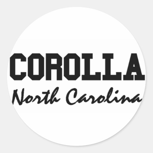 Corolla North Carolina Runder Aufkleber (Vorderseite)