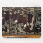 Coromandel Schirm, der Kräne darstellt Mousepad (Vorne)