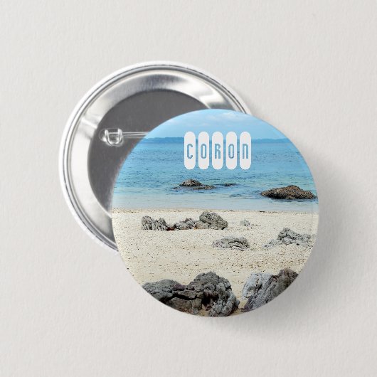 Coron Beach von Palawan Philippinen Button (Vorne & Hinten)