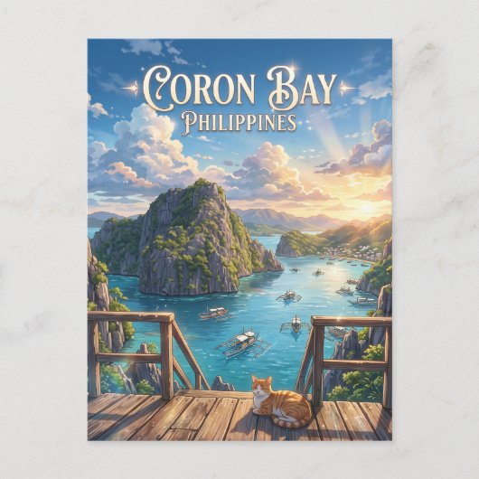 Coron-Bucht Philippinen Postkarte (Vorderseite)