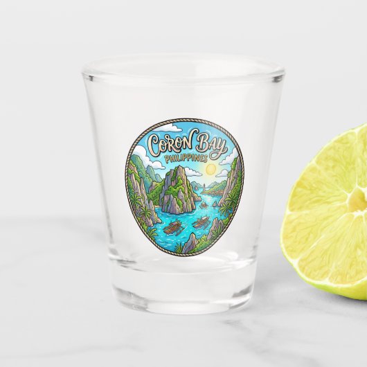 Coron-Bucht Philippinen Schnapsglas (Vorderseite)