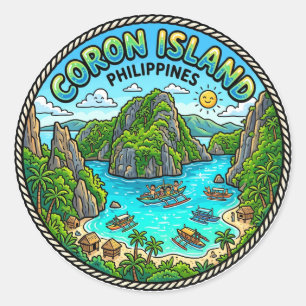 Coron Insel Philippinen Runder Aufkleber