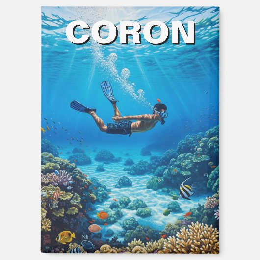 Coron Philippinen Taucher Magnet (Vorderseite)