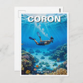 Coron Philippines Diver Postkarte (Vorne/Hinten)
