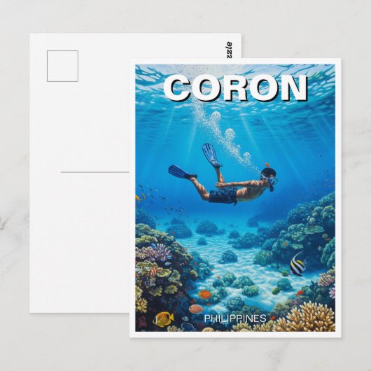 Coron Philippines Diver Postkarte (Vorne/Hinten)