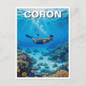 Coron Philippines Diver Postkarte (Vorderseite)