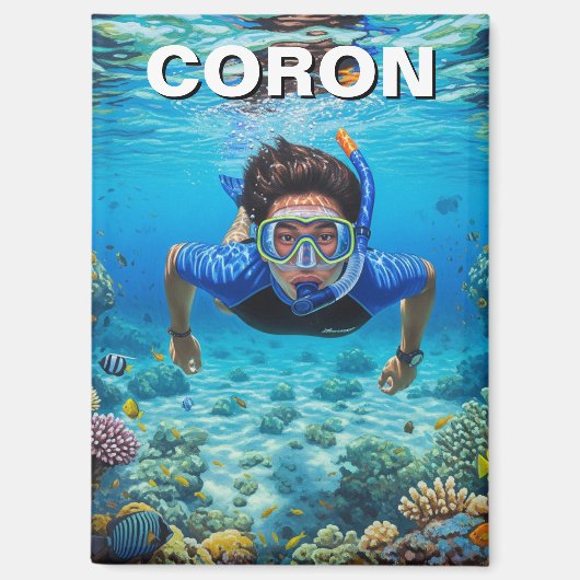 Coron Philippines Scuba Diver Magnet (Vorderseite)