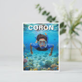 Coron Philippines Scuba Diver Postkarte (Stehend Vorderseite)