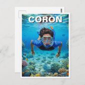 Coron Philippines Scuba Diver Postkarte (Vorne/Hinten)
