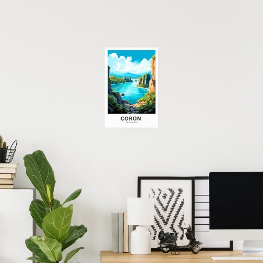 Coron Philippines Travel Print Poster (Heimbüro)