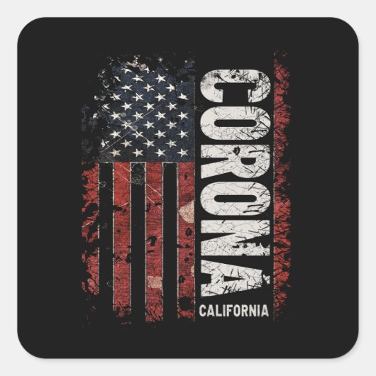 Corona California Quadratischer Aufkleber (Vorderseite)