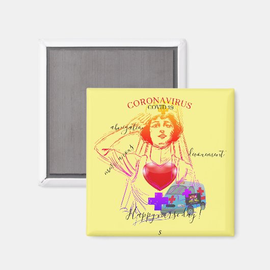 Corona carré magnet (Vorderseite/Rückseite)