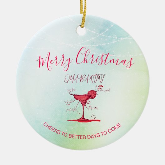 Corona Christmas Holiday Green Quarantini Martini Keramik Ornament (Vorne)