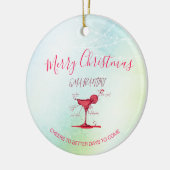 Corona Christmas Holiday Green Quarantini Martini Keramik Ornament (Links)