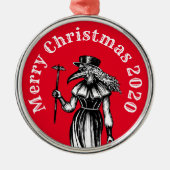 Corona Christmas Plague Doctor Ornament Aus Metall (Vorne)