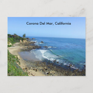Corona Del Mar, Strand, Kalifornien Küste, Postkar Postkarte