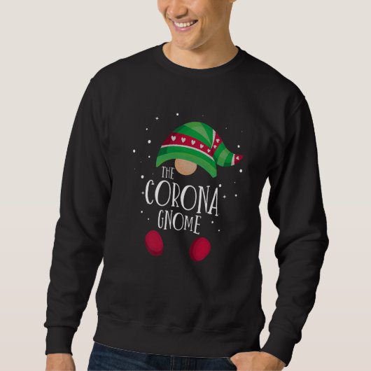 Corona Gnome Family Matching Christmas Pajamas Sweatshirt (Vorderseite)