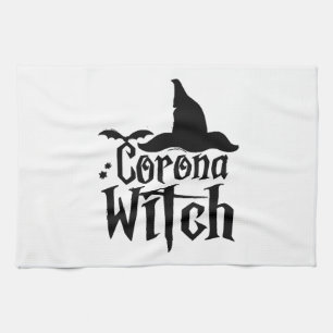 Corona-Hexe Halloween, Lustiges Halloween , Geschirrtuch